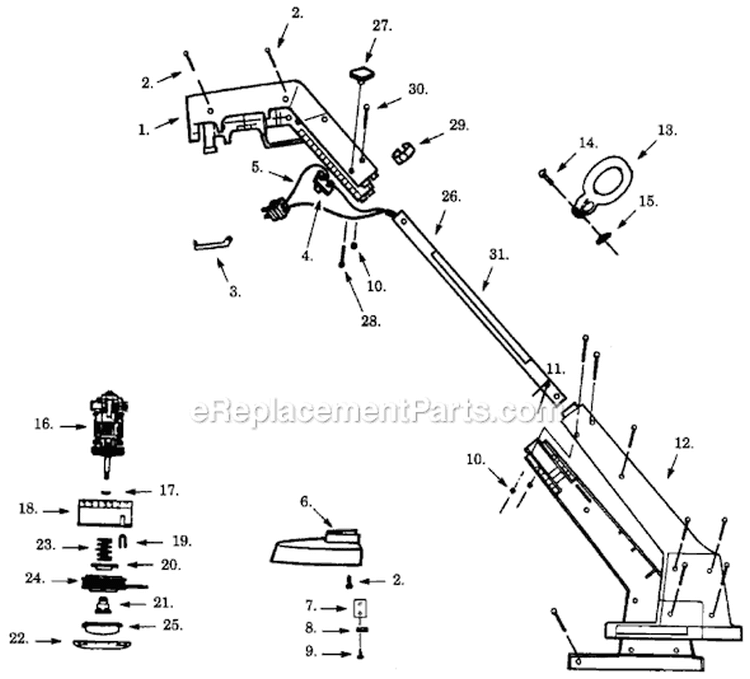 Page A Diagram and Parts List for TE30  Weed Eater Trimmer